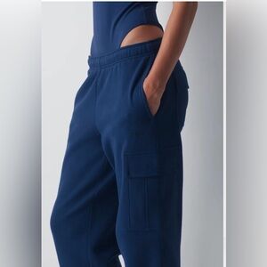 Tall Cozy Sweatfleece Mega Cargo Sweatpants Bryon Blue